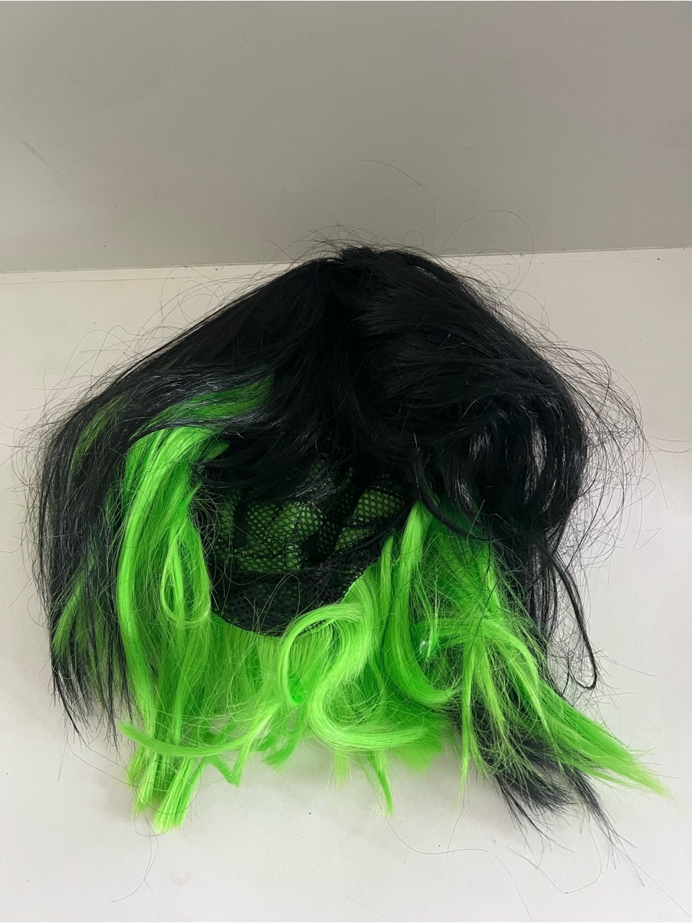 Black and Neon Green Short Layered Wig - Women Hair
